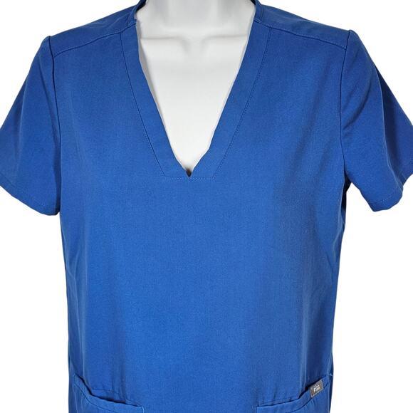 FIGS Women's Casma 3-Pocket Scrub Top in Royal Blue XXS - Picture 4 of 9